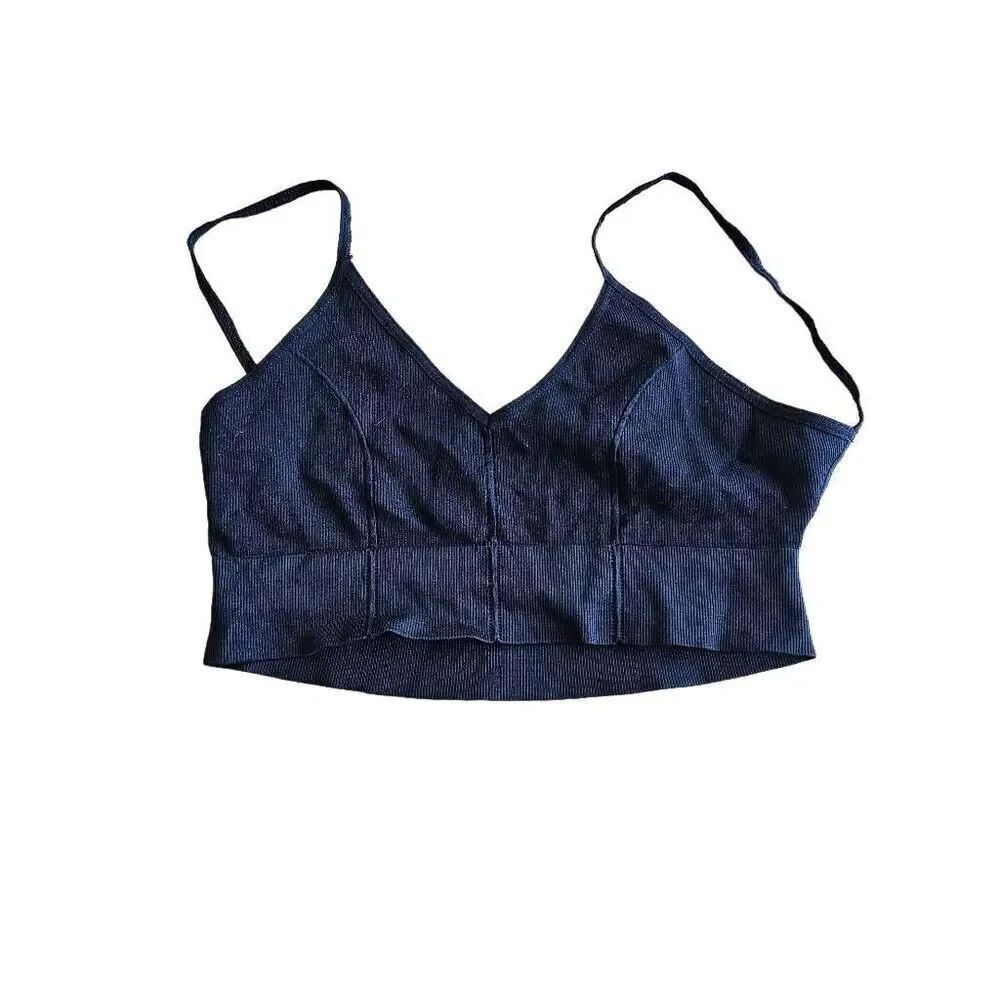 Free people Intimately juniors Sz M/L black crop open back tank top
